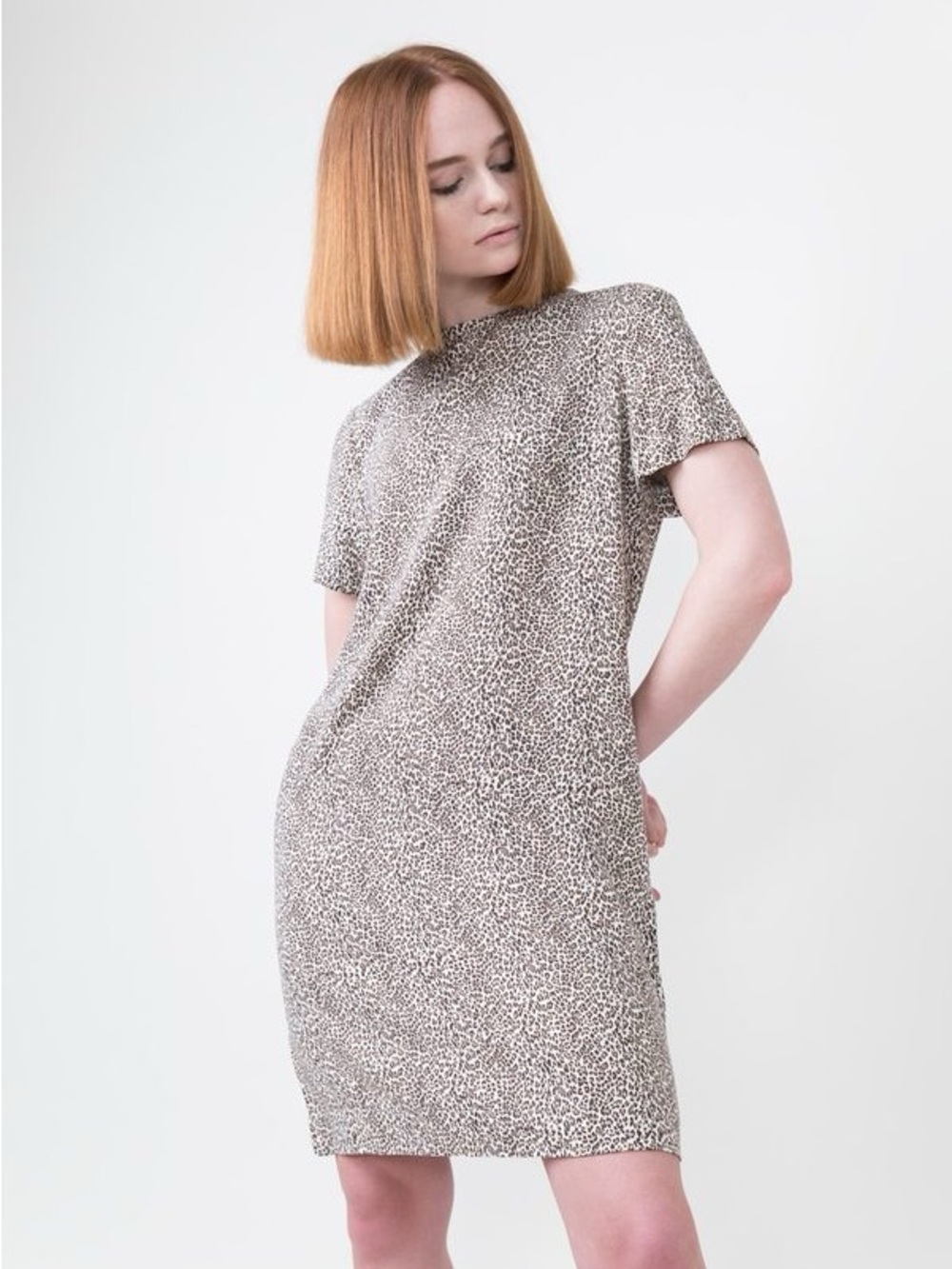 Jenni Kayne leopard print floaty tee shirt shift dress Small